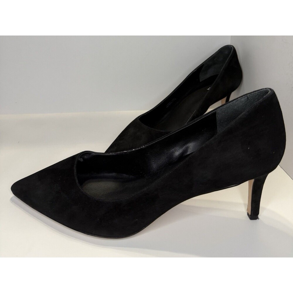 VIA SPIGA Suede Pumps Classic Black Pointed Toe Size 10 Women’s $295